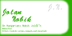 jolan nobik business card
